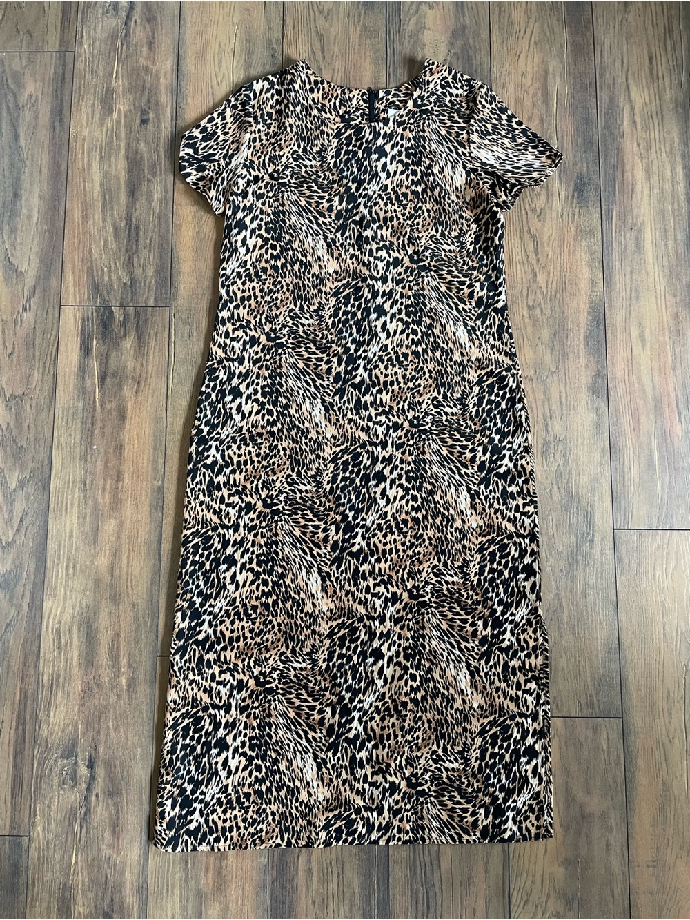 Vintage Leopard-Print Midi Dress - Black & Brown
